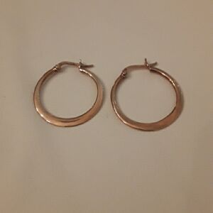 925 silver Rose gold plated hoop earrings